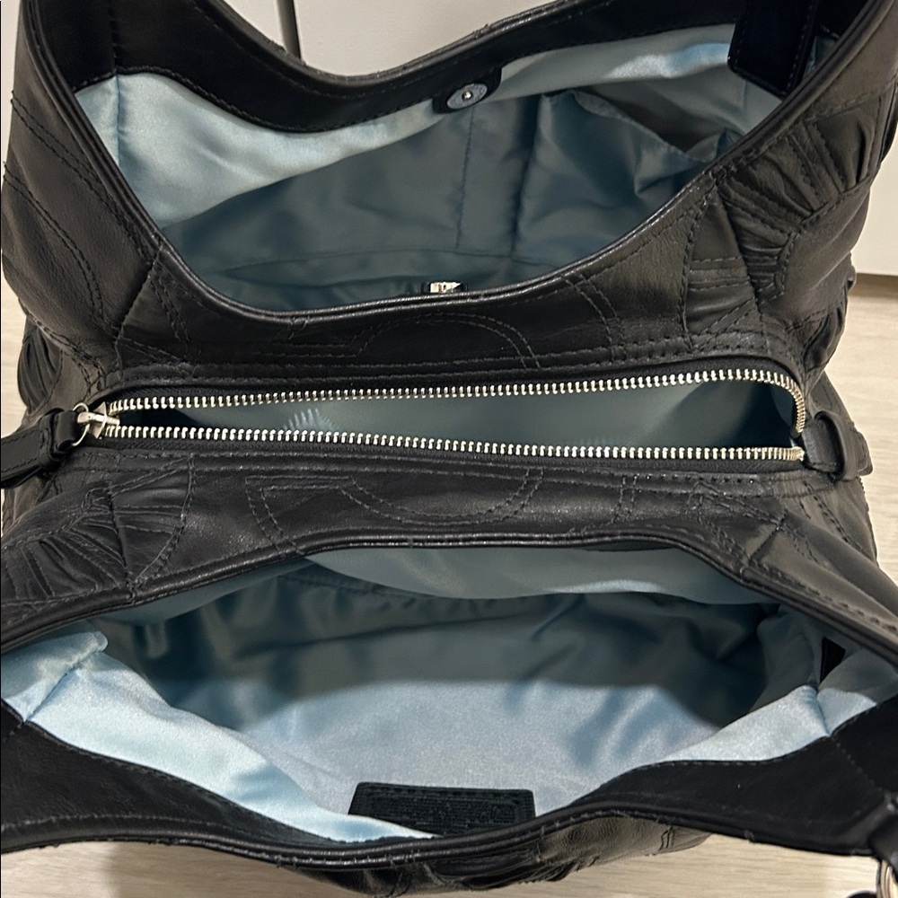 Coach (EUC) Madison Op Art Maggie Embellished Leather Shoulder Bag - Picture 13 of 17